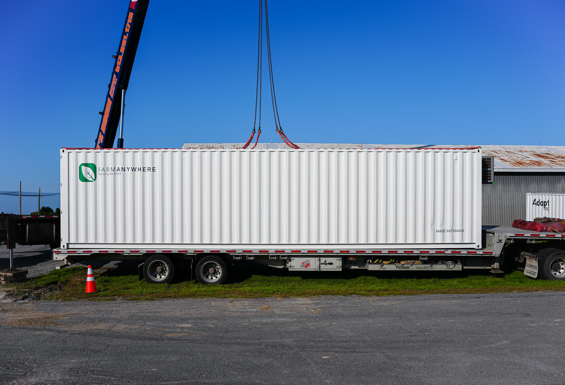 Placing a farm within a container rather than a building makes it transportable